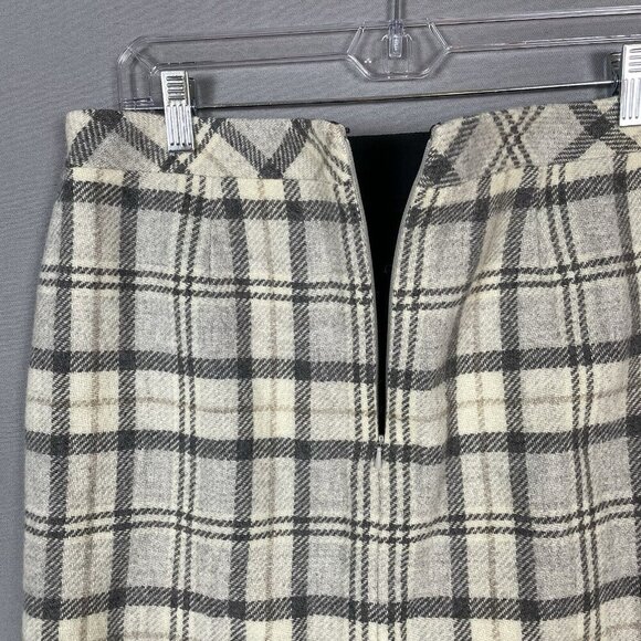 LL Bean Wool Blend Plaid Pencil Skirt Size 12 Lined Favorite Fit Preppy Academia - Picture 10 of 16